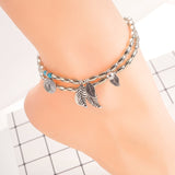 Bohemia Alloy Multi-layers Gold Silver Beads Sequins 3 Pieces Set Bracelet For Women Jewelry Foot Chain Anklets Accessories Gift