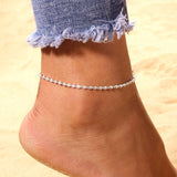 Bohemia Alloy Multi-layers Gold Silver Beads Sequins 3 Pieces Set Bracelet For Women Jewelry Foot Chain Anklets Accessories Gift